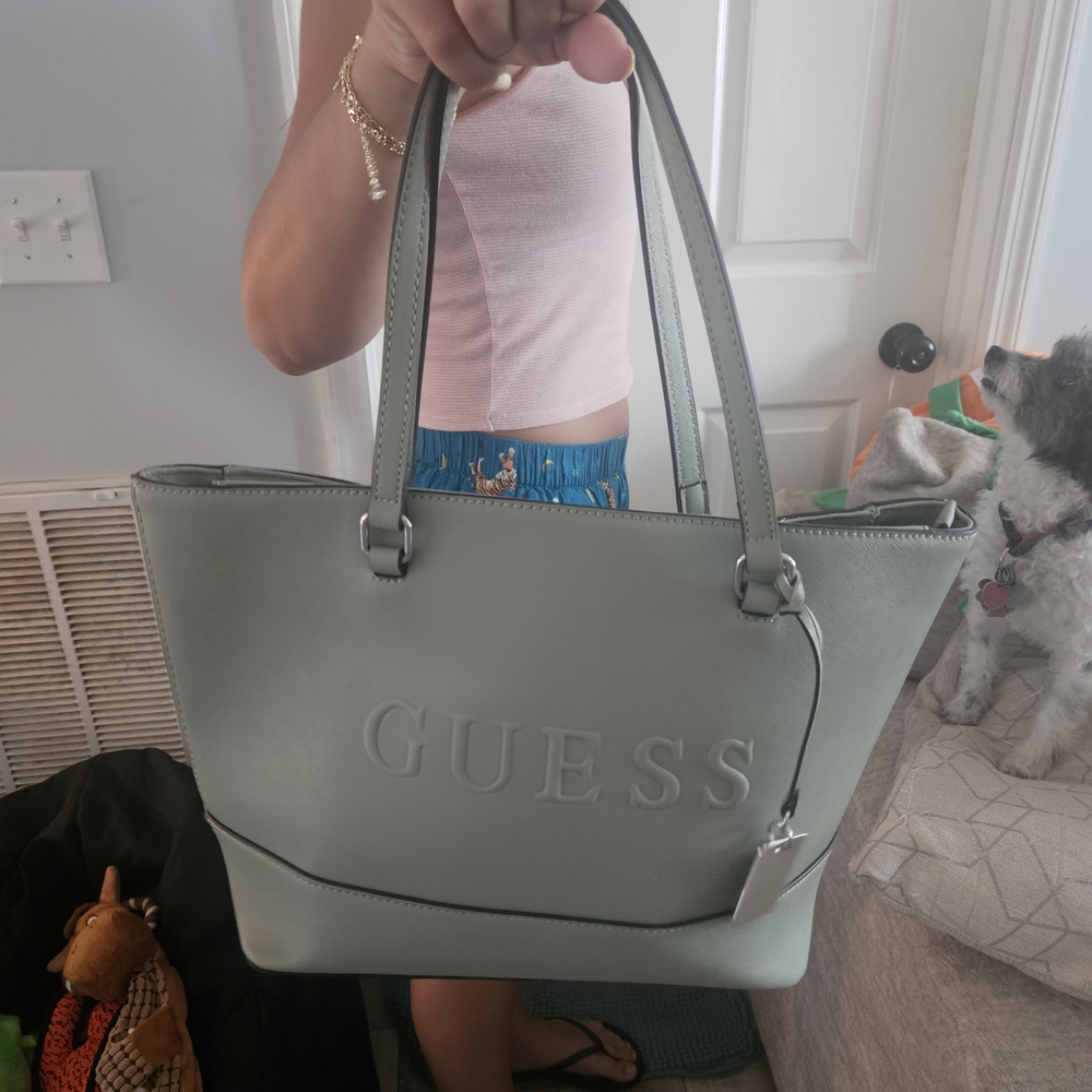 GUESS Stylish Sage Tote Bag